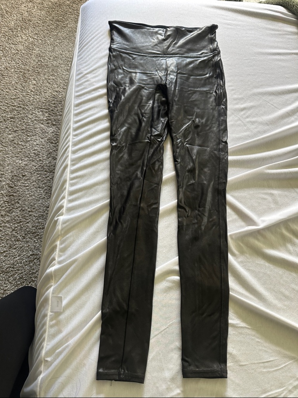 SPANX Black Faux Leather High-Waist Jeggings